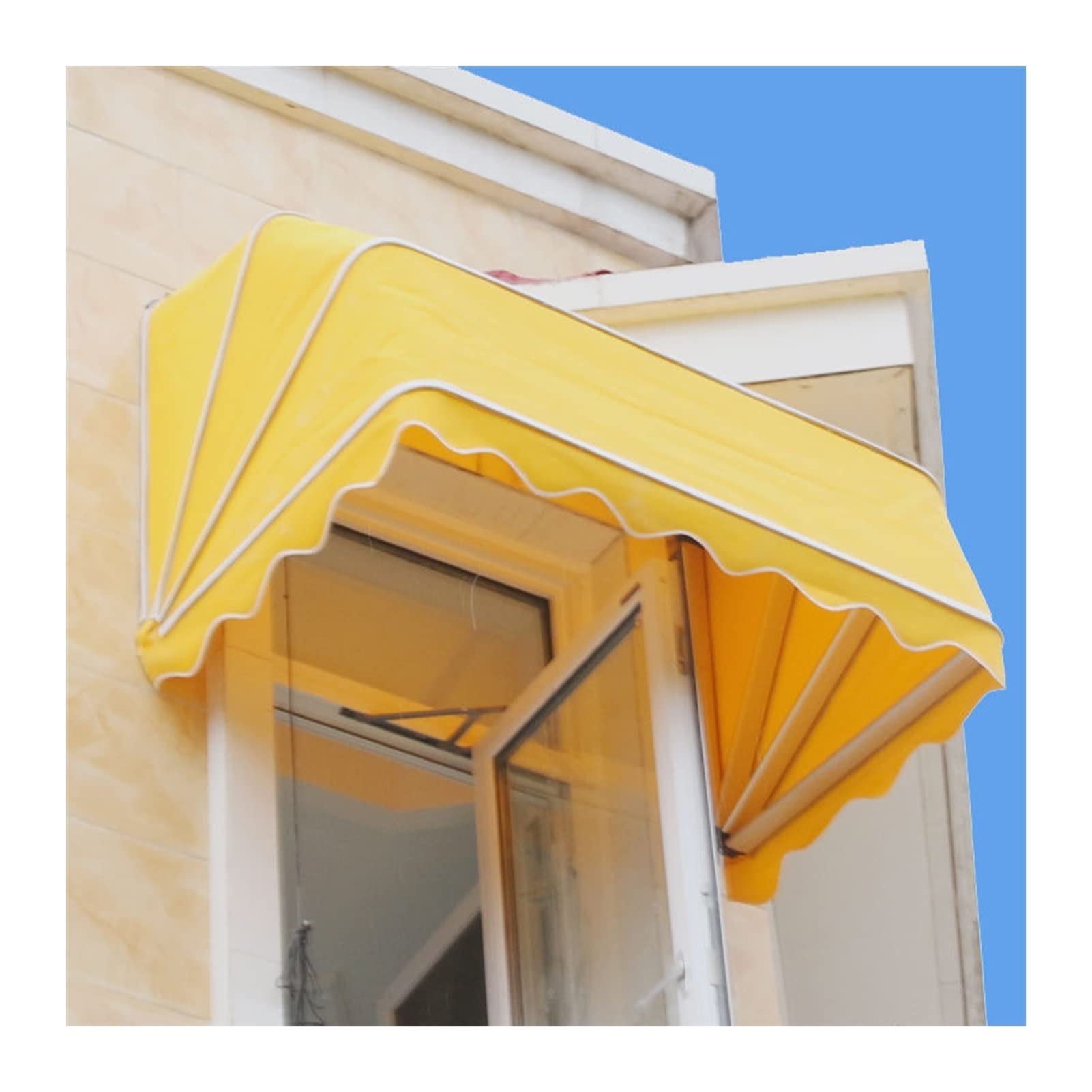 Auvent personnalisable en toile jaune robuste de 140 x 60 cm