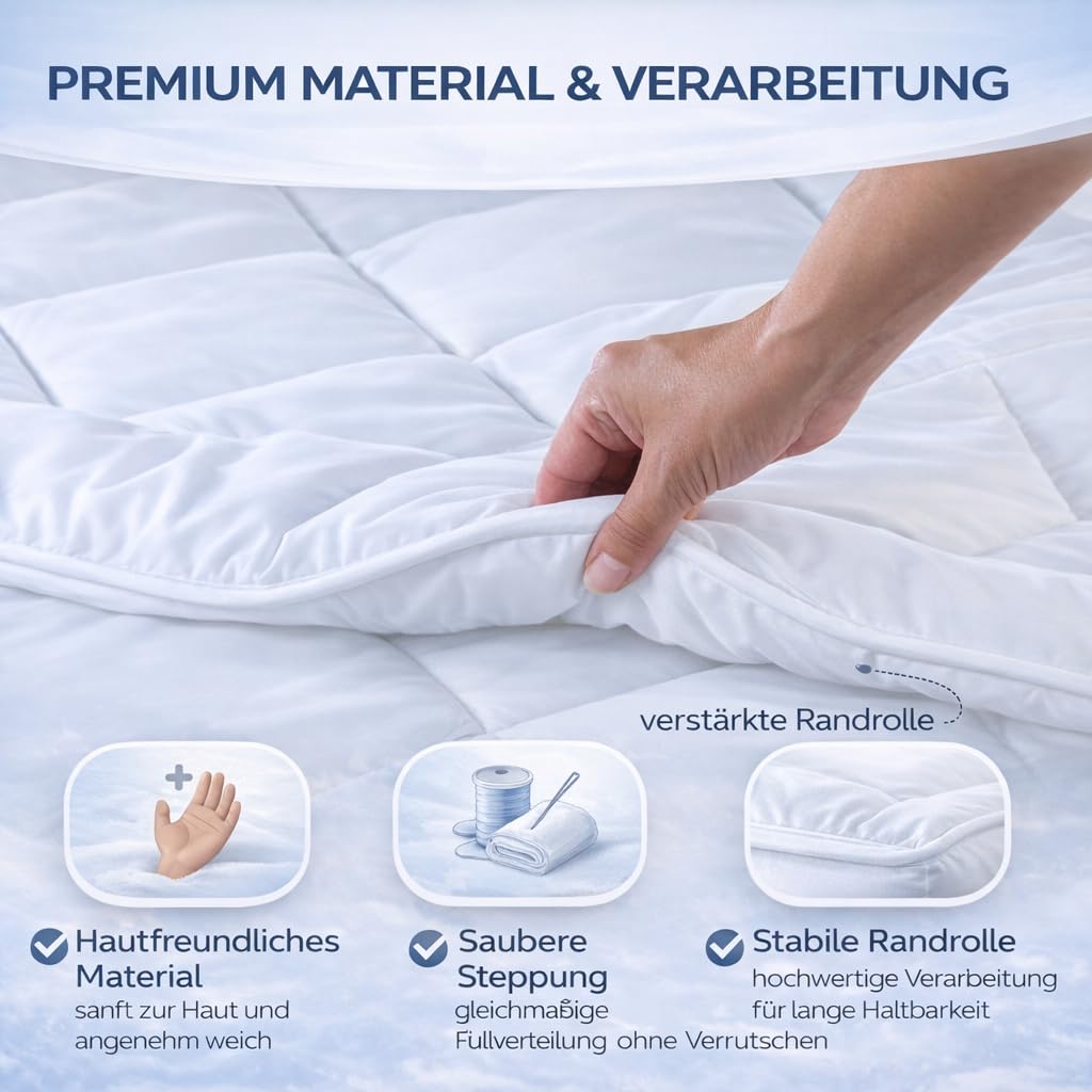 MALIKA Doppelpack Bettdecke 135x200 inkl. 2X Kopfkissen 80x80 - Ganzjahresdecke - Waschbar, Schlafdecke - Duvet - Bettdecke 2er Set