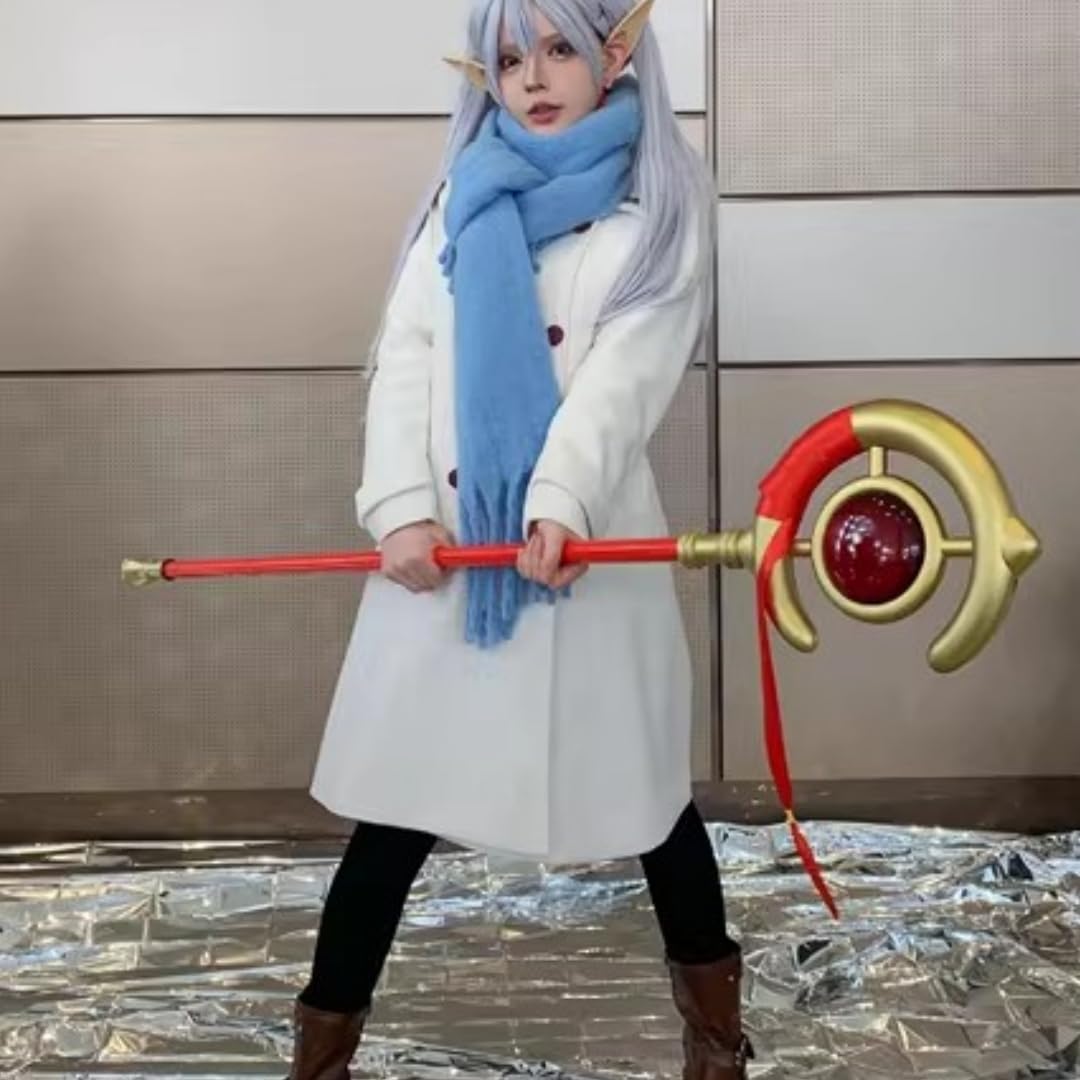 damdos Accessoire d'halloween de 145 cm - Épée de Cosplay Frieren Staff Frieren - Canne de Marche au-delà de Cosplay - Cadeau d'anniversaire - Personnel de Frieren