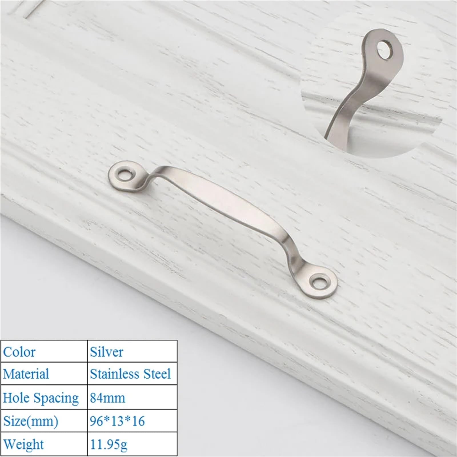 DFLPBHAV 2Pcs Light Thin Hole Furniture Hardware Drawer Door Handle Modern Minimalist Stainless Steel(Silver 7810-Small)