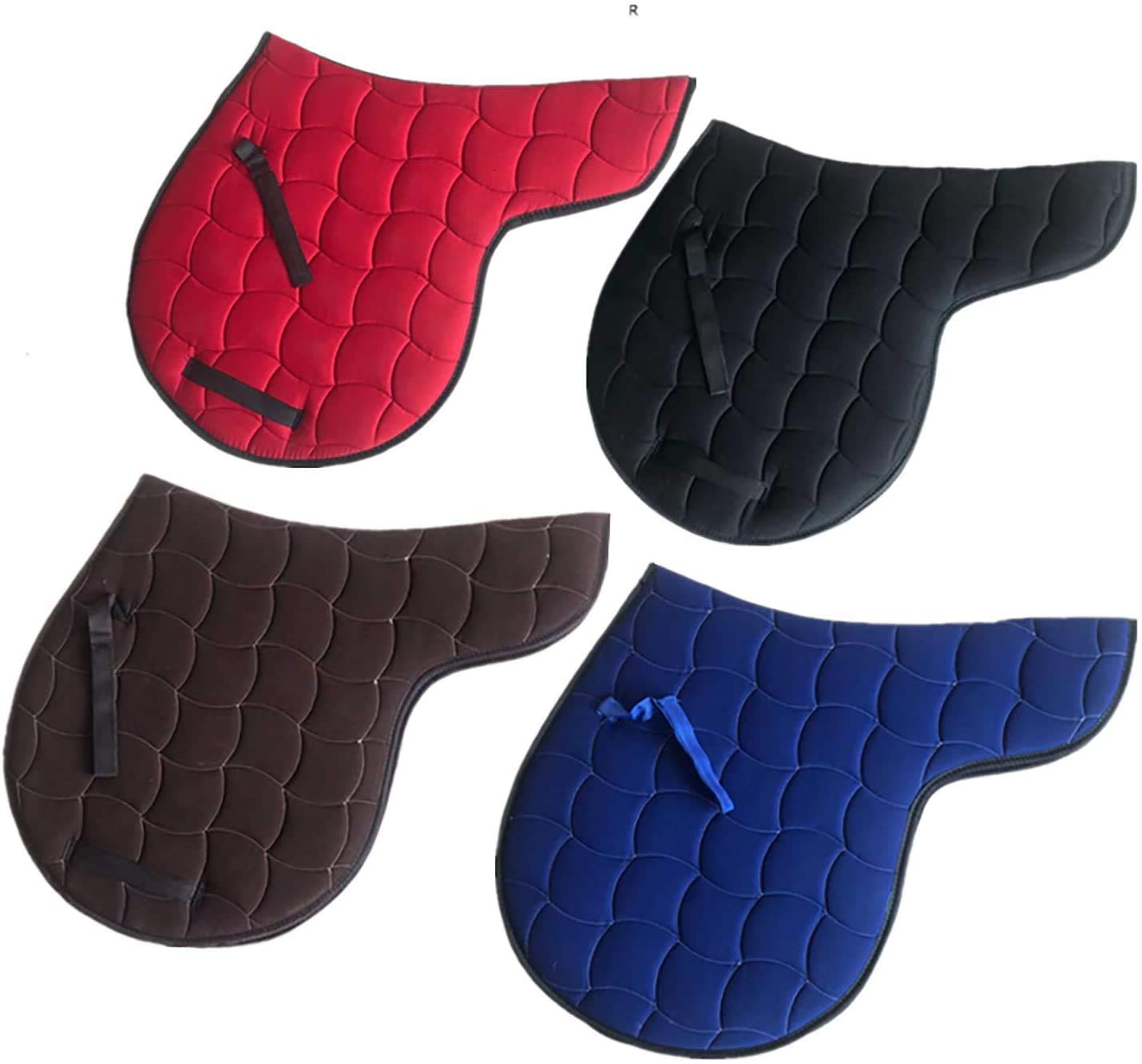 Mantilla Acolchada Almohadilla de sillín de algodón Salto Numnah Doma Cloth Triángulo británico Almohadillas de sillín Espectáculo de equitación Almohadilla de Uso General,Rojo