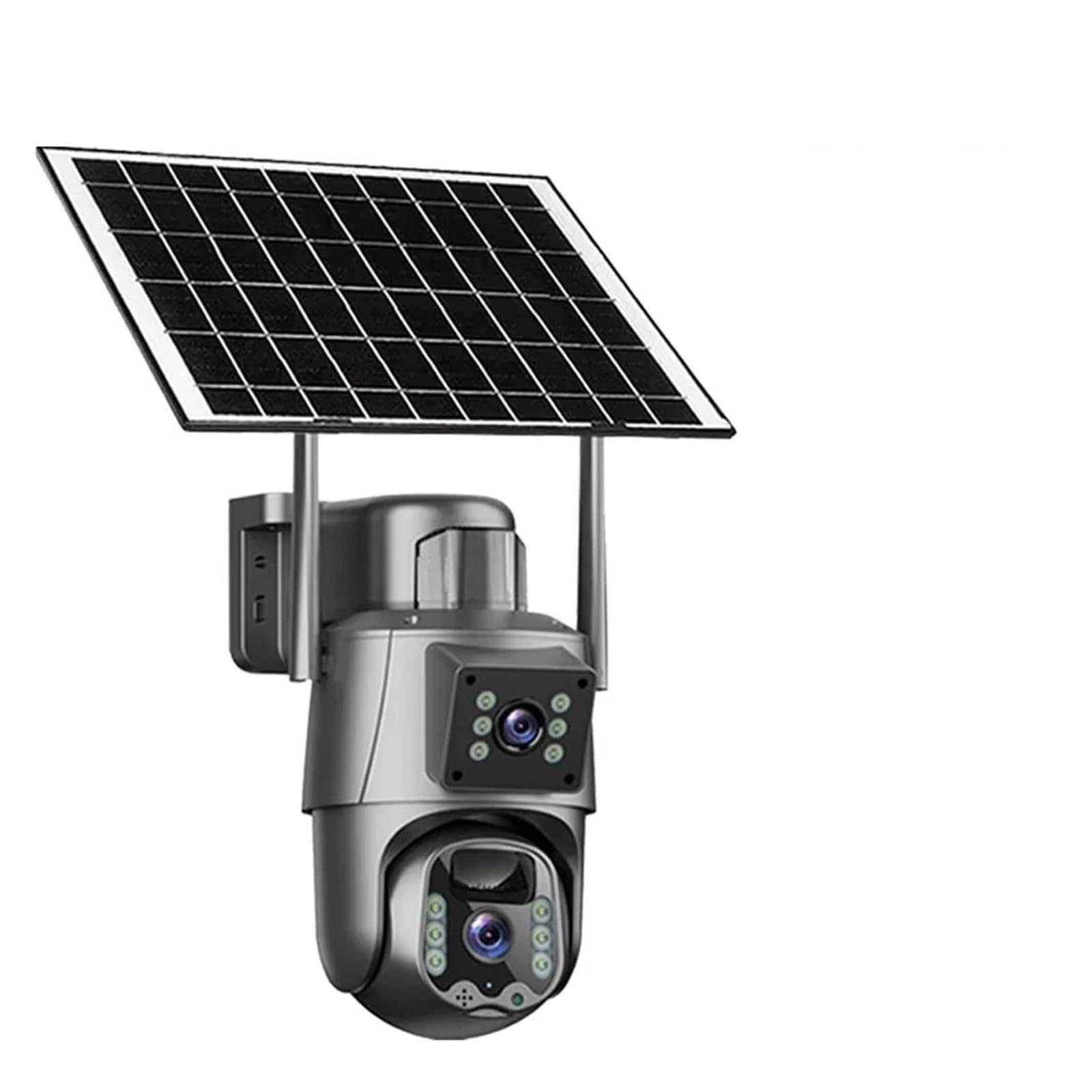 JVDDI 8MP Dual Lens 4G Camera Solar PIR Human Detection Night Vision Waterproof Security Video WIFI IP Camara 8MP Battery CCTV Monitor(4G Camera No Card)