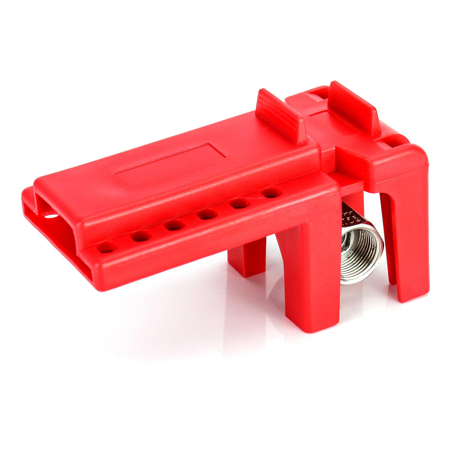 QWORK Bloqueo de válvula de bola, bloqueo de seguridad, 1/2 a 2-1/2 pulgadas de diámetro, paquete de 20, rojo