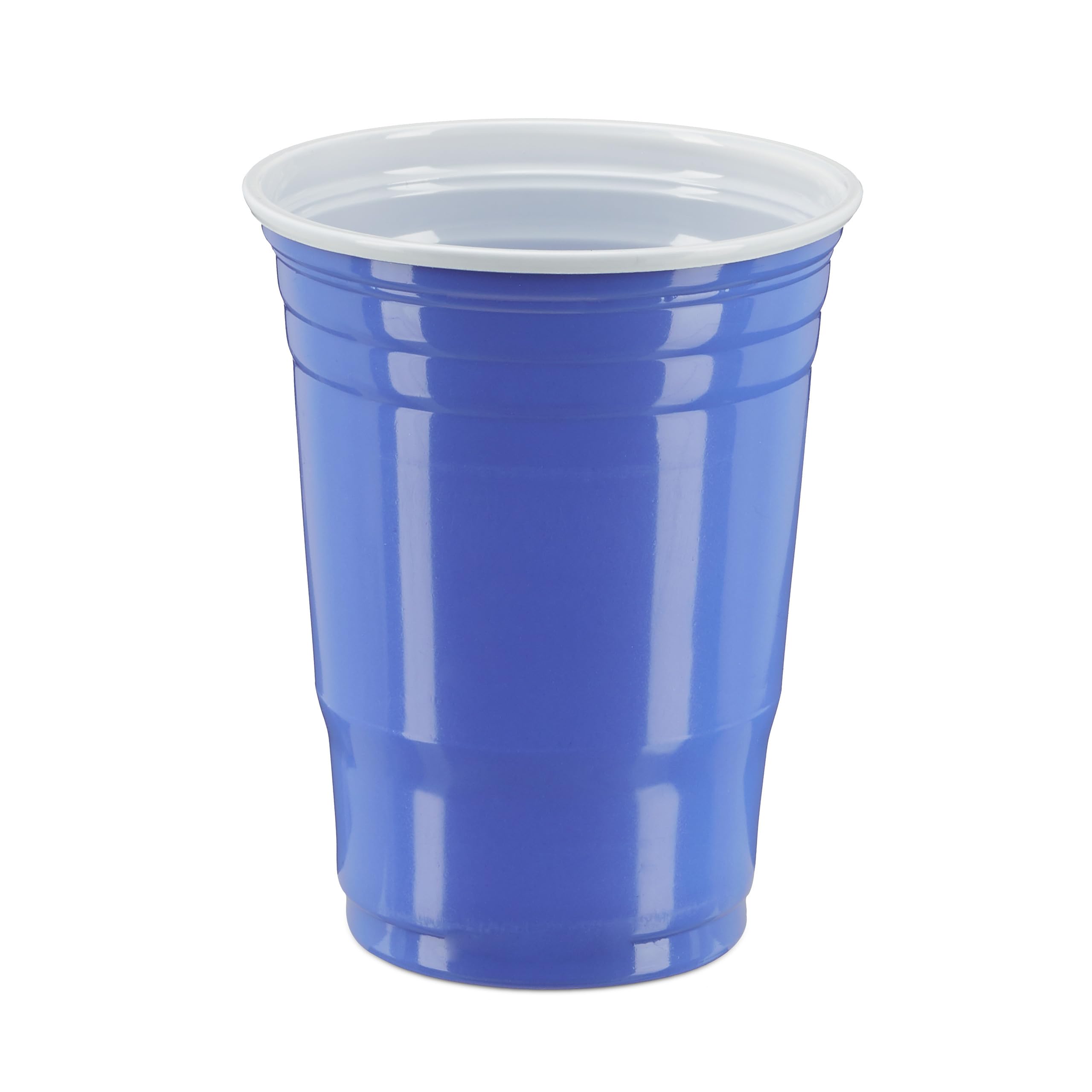 Relaxdays 200x Gobelet en plastique 473 ml contenance pour bières fêtes soirées anniversaire verre en plastique, bleu