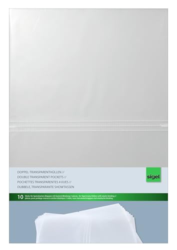 SIGEL SM180 Fundas dobles transparentes, para A4, 10 unds.