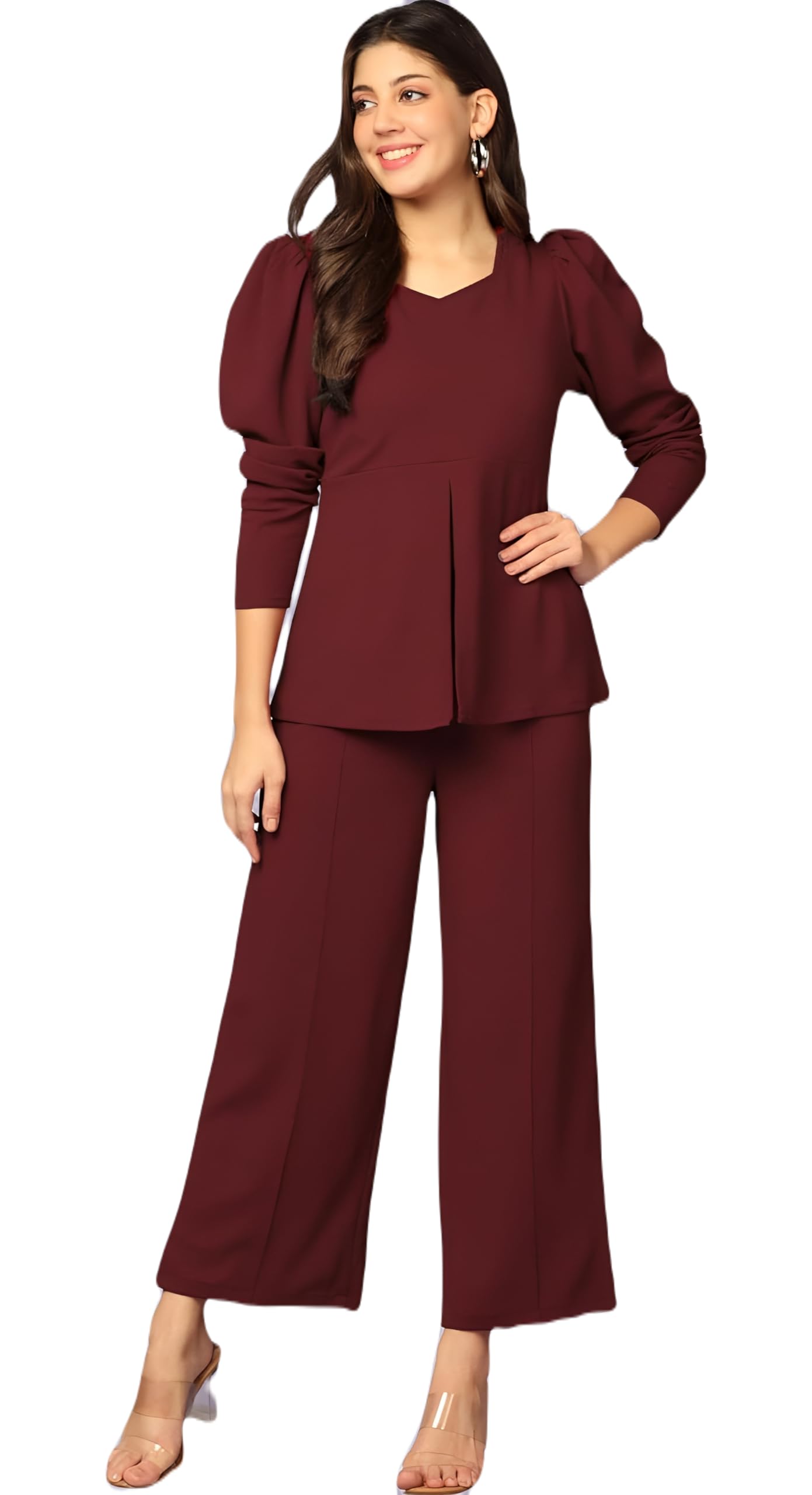 Women's Solid Lycra Collared Neck Full Sleeve Ethinic Wear Indo Western Co-Ords Set (F_N_C_2802279)-picture-24