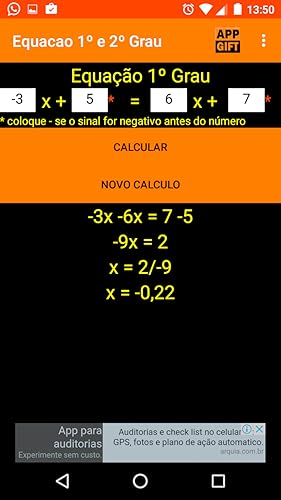 Equação de 1º e 2º Grau