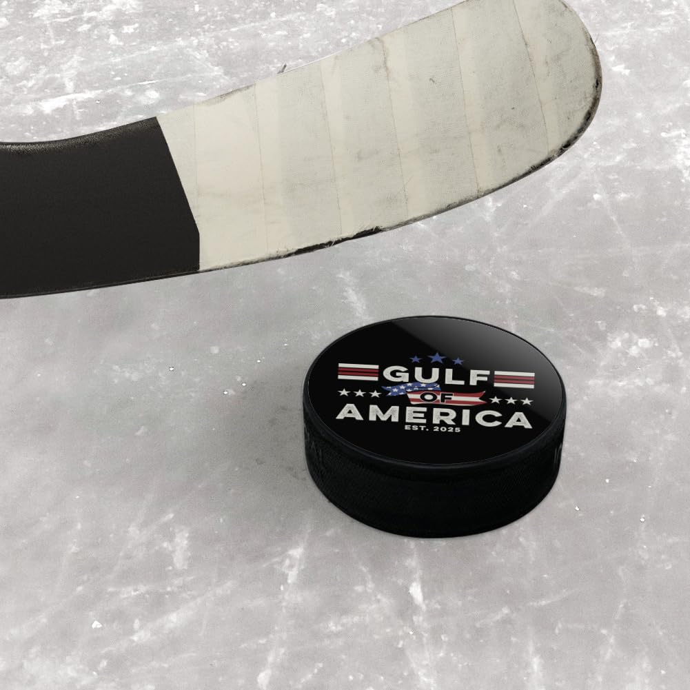GRAPHICS & MORE Gulf of America Est. 2025 Ice Hockey Puck