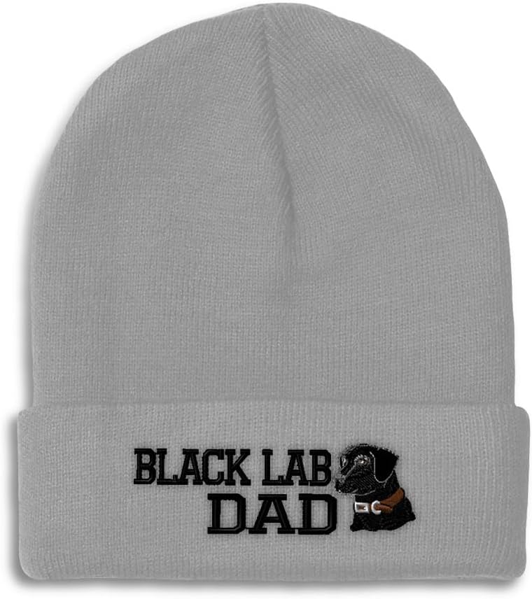 Speedy Pros Beanies for Men Black Lab Labrador Retriever Dad Skull Cap Winter Hats Women Acrylic One Size