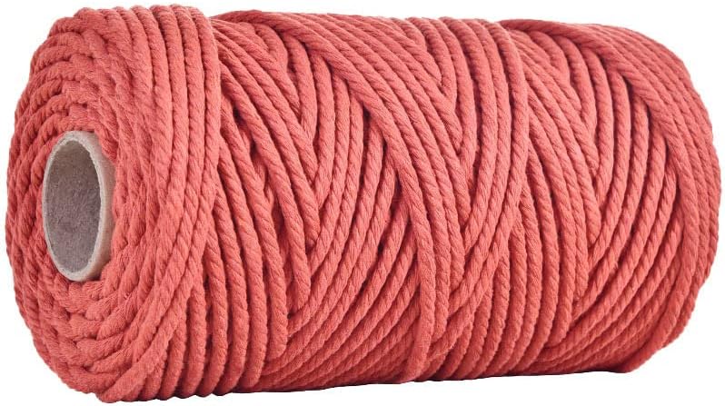 36 colores 0.197 in 328.1 ft (109yard) cuerda de macramé sólido colorido cuerda de algodón macramé hilo de cuerda de cuerda de hilo hecho a mano