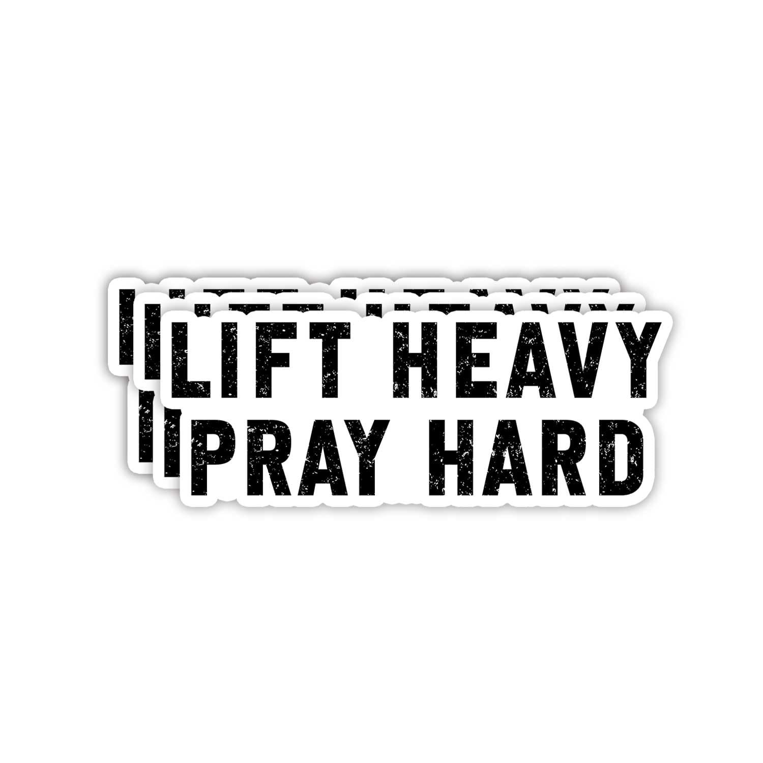 (3pcs) Lift Heavy Pray Hard Sticker Funny Sarcastic Sayings Inspirational Phrase Weightlifting Gym Sport Lovers Vinyl Decal for Tumbler Laptop Water