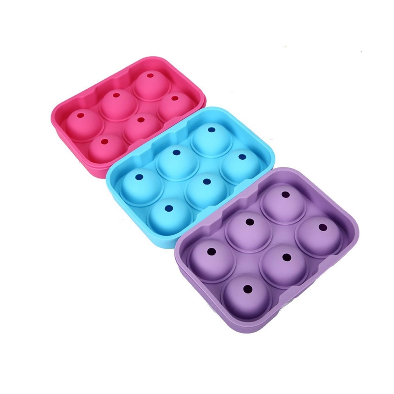 Vassoio per cubetti di Ghiaccio Rettangolo 3D Silicone Ball Maker Stampo per Palline di Ghiaccio Vassoi in Silicone per Bar per Feste Stampi per Bevande estive (Color : C)