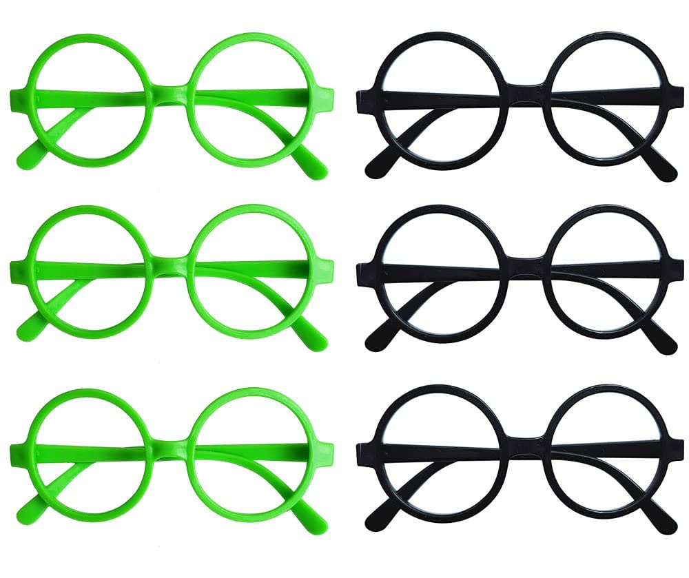 FANCYKIDS Pack of 6, Children Kids Nerd Fake Glasses No Lens Small Frame Round Eyeglasses Costume Pretend Play (Age 3-10)