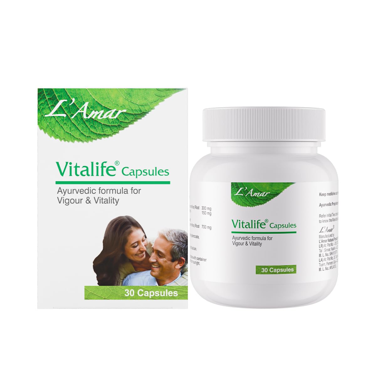 L’Amar Vitalife Capsules for enhancement of Vigour, Vitality & Stamina| Ayurvedic Herbal Formula with herbs known for Improving Energy & Wellness | Male and FemaleWellness & Stress Support Supplement | 30 Tablets (Pack of 3) — Amazon image 6