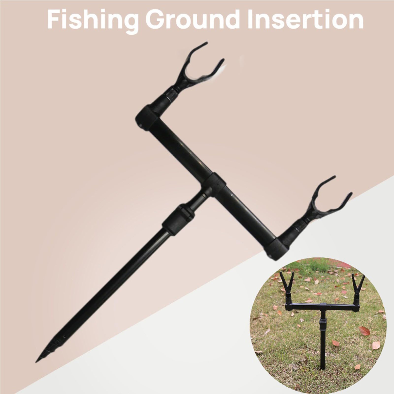 Staccabile Canna Da Pesca Rack Alluminio Canna | Accessori per attrezzi da pesca, picchetto di terra, staffa di fissaggio, tenere 2 canne, supporto per canna da pesca in