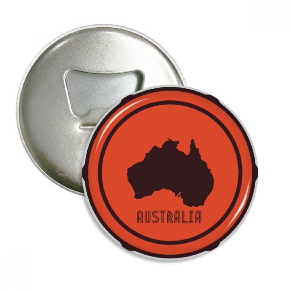 Badge Australie en argent avec ouvre-bouteille robuste et aimants de collection