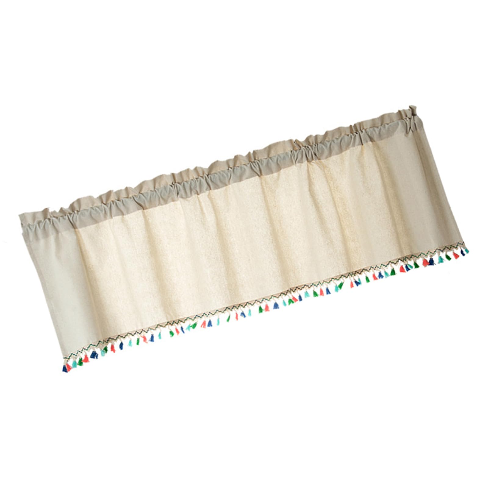 YWLUUOO Small Window Curtain Linen Look Curtain to Any Space Decoration with Tassels Lace Drape Elegant Linen Look Curtains Opaque