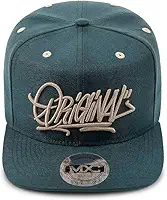 Boné Aba Reta Snapback Masculino Unissex, Bordado Alto Relevo, Poliéster, Ajustável, Modelos Diferentes (Verde)