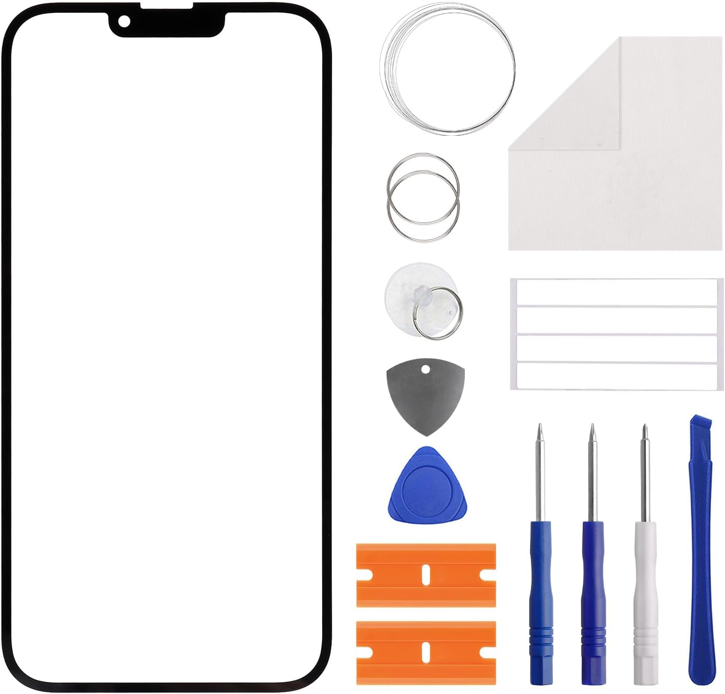 New Front Outer Lens Glass Screen Replacement for iPhone 13 Pro Max with Specialized Repair Tools Kit.(No LCD Touch ＆ Digitizer)-6.7''