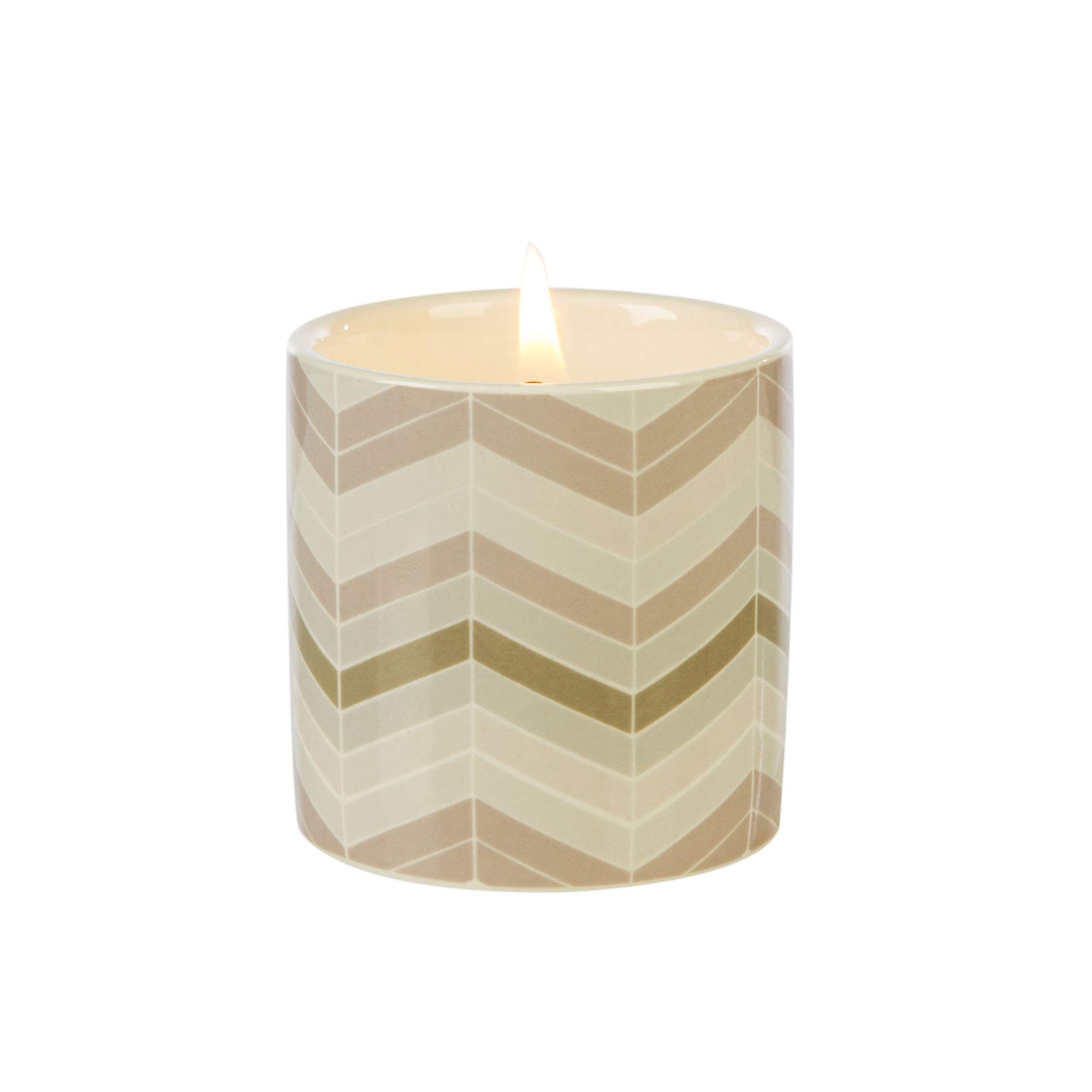 Wax Lyrical Fired Earth Small Ceramic Candle, Darjeeling & Damask Rose, Up to 17 Hour Burn time