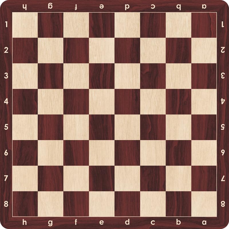 Échiquier enroulable de qualité supérieure de 50,8 cm, taille tournoi – Tapis de souris en caoutchouc souple avec impression de grain de bois réaliste,...