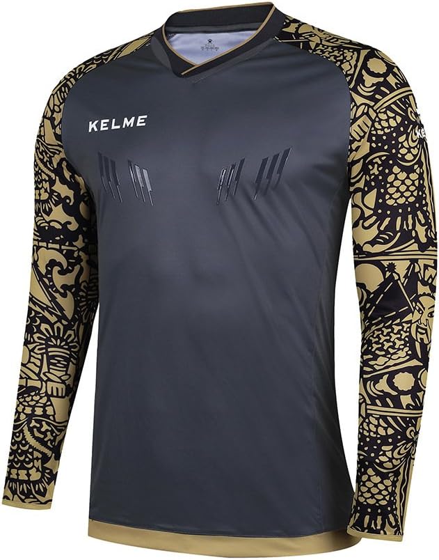 KELME Goalkeeper Jersey 2016 Summer Sleeve Professional Training Shirt (Large, Gray)