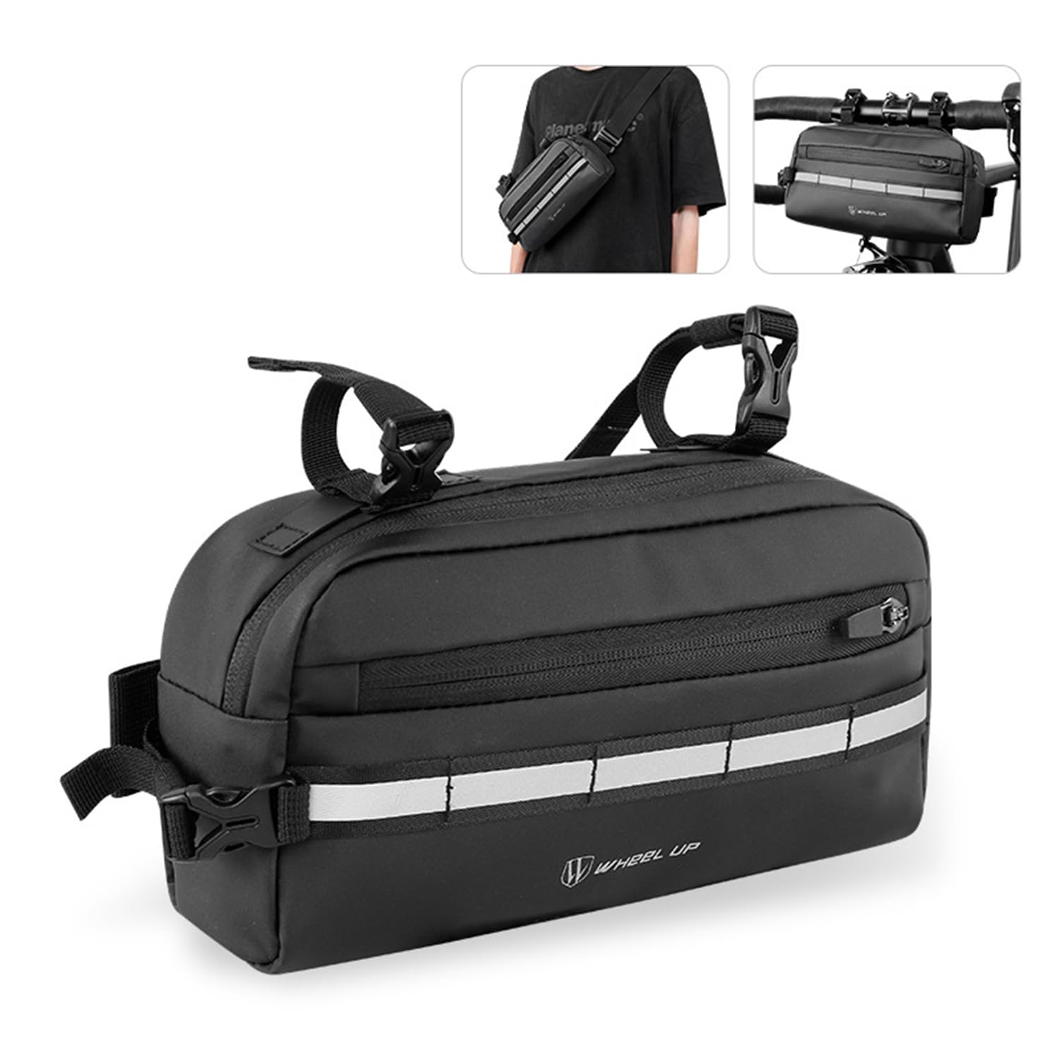 WLDOCA Gravel Bike Handlebar Bag Road Bike Frame Triangle Bag with Quick Release Buckle Design Splashproof Shoulder Bag for Folding Bikes, Scooters, E-Bikes,D,1