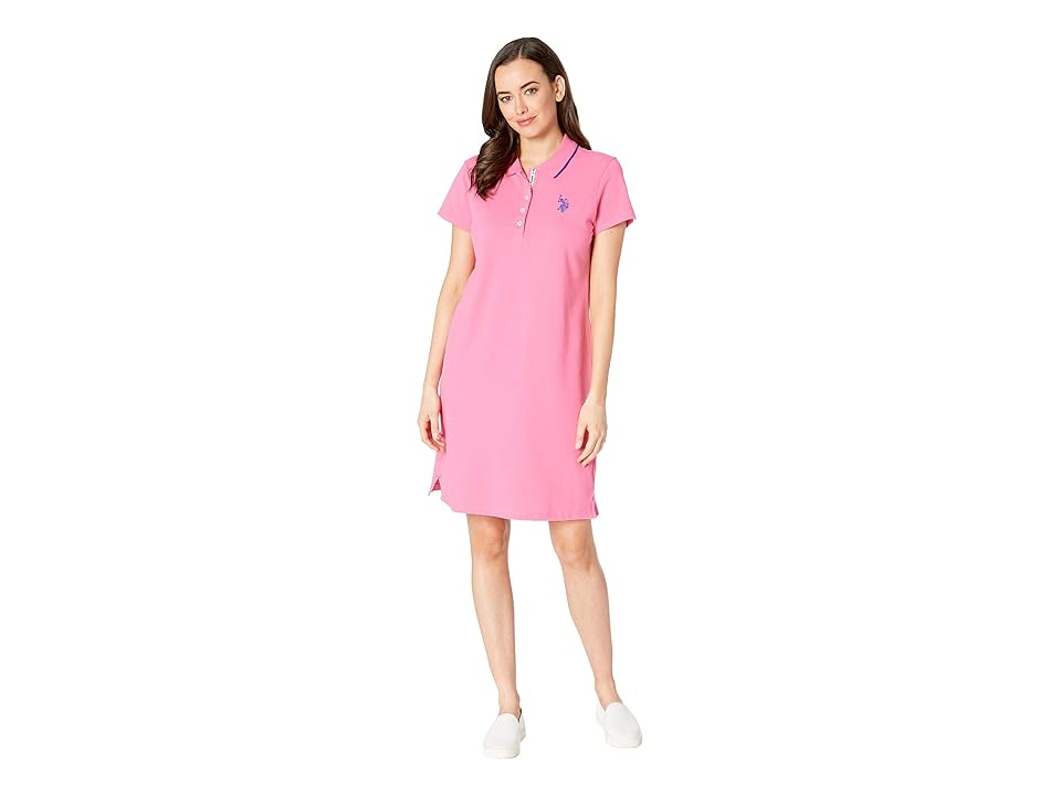 

U.S. POLO ASSN. Plain Polo Dress (Pink Plumeria) Women's Dress, Taupe