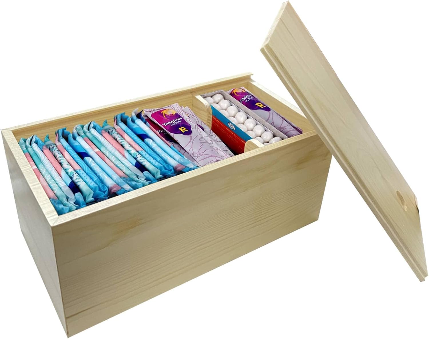 YeeBeny Sanitary Napkin Storage Container, Pad Holder for Period, Tampon Holder for