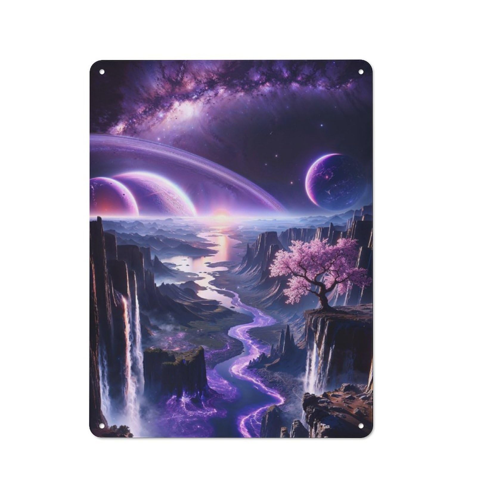 Junmoney Amethyst River Canyon Rustic Metal Sign 40X30cm For Hallway Wall, For Collectors Of Rustic Metal Wall Decor