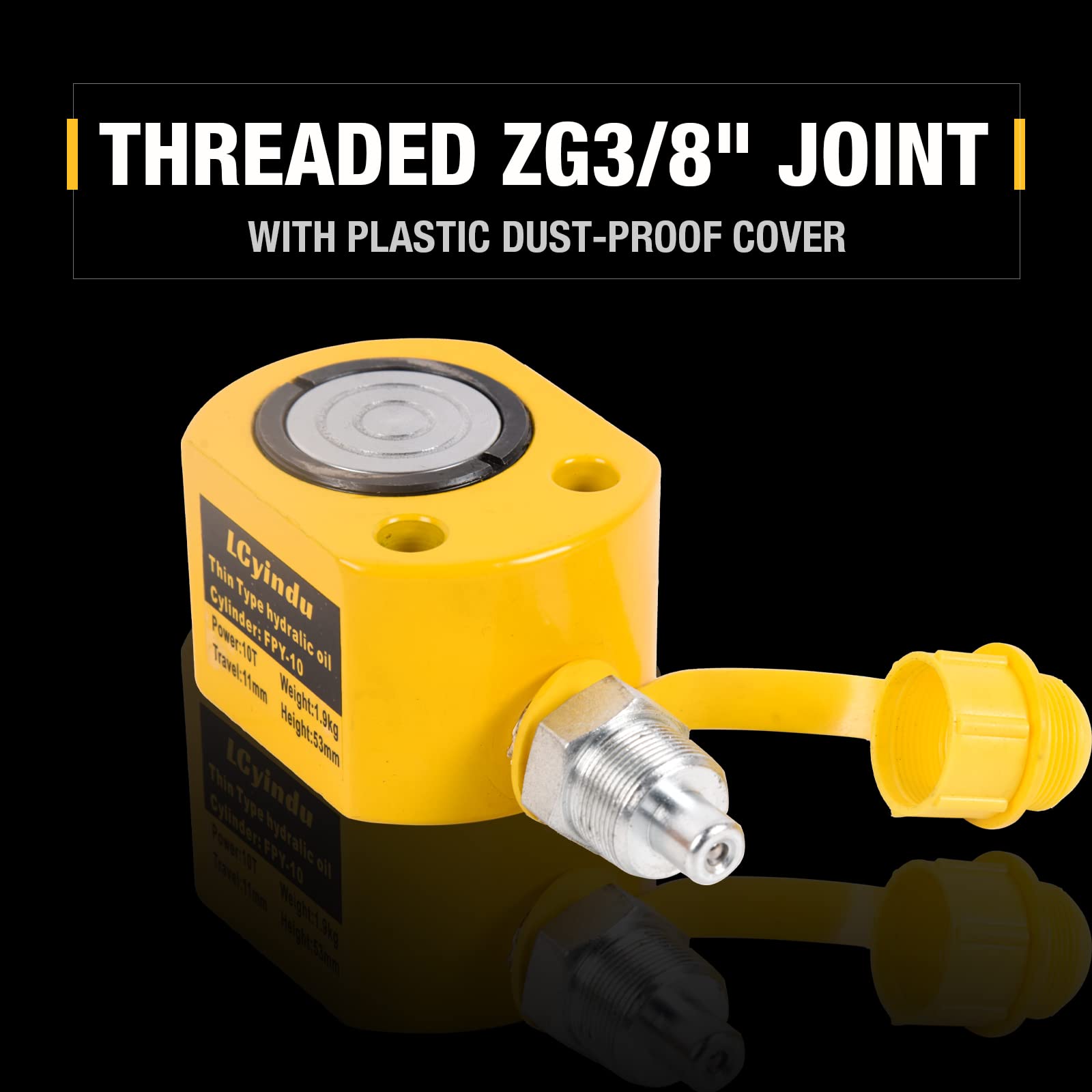 LCyindu 10T Low Profile Hydraulic Cylinder Jack Kit FPY-10
