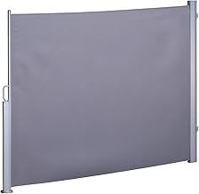 Ventanara® Seitenmarkise ausziehbar Sichtschutz Sonnensegel Windschutz Sonnenschutz Seitenrollo (180 x 300 cm, Grau)