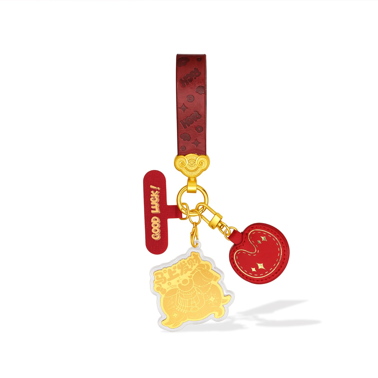 999 24K Gold Fine Jewelry, Wealth Rich Zodiac Horse Keychain Bag Charm | Chinese Lucky Th…