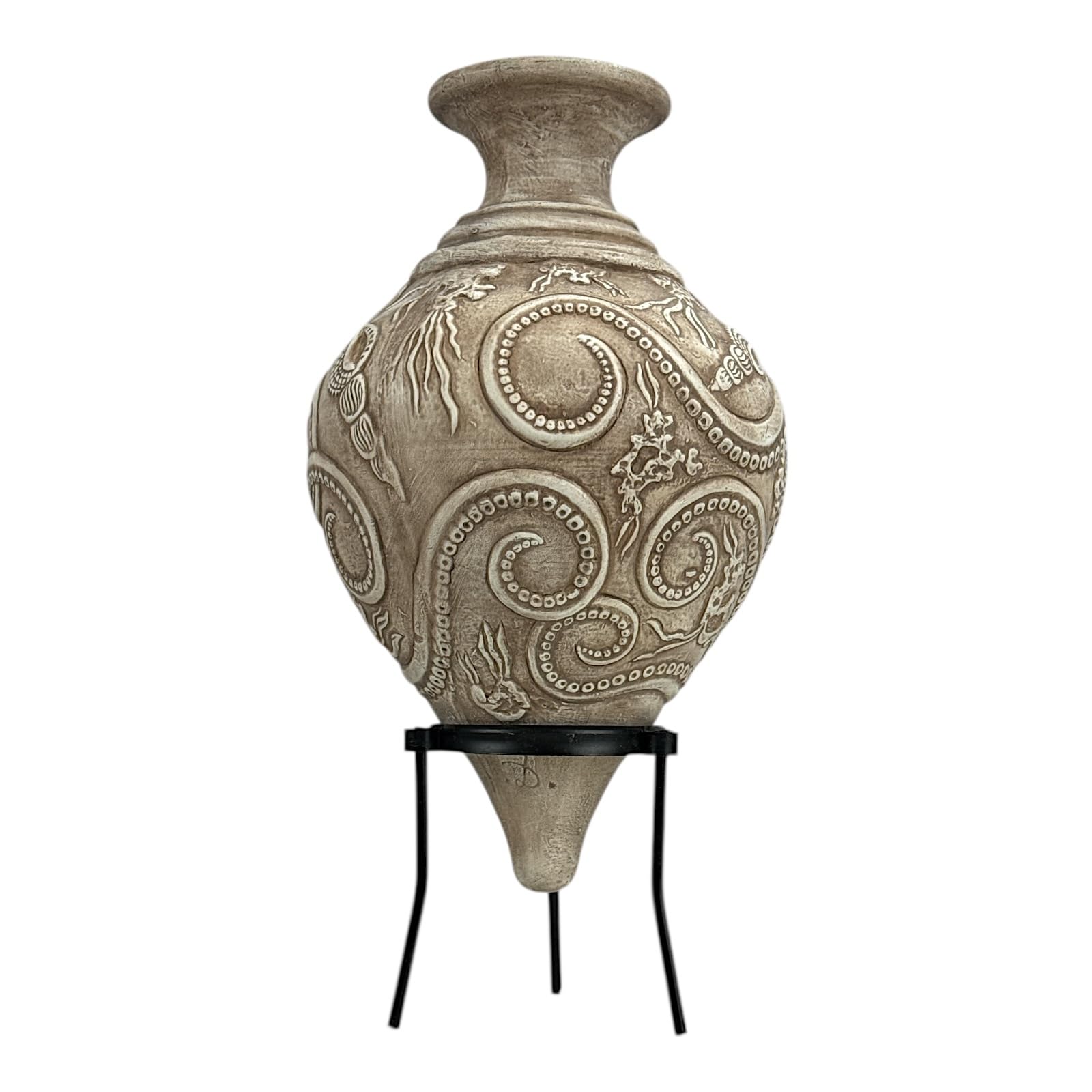 Octopus Rhyton Vase – Minoische Terrakotta-Keramik im maritimen Stil, handgefertigt, antikes griechisches Gefäß, handgefertigt in Kreta, Griechenland