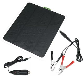 22W Solar Energy Panel Monocrystalline 12V Trickle Charger Battery Charger Kit IP65 Waterproof USB Ports Maintainer Outdoor Home Boat Hike RV Car Camping Off-Grid Power Mobile Power Charging