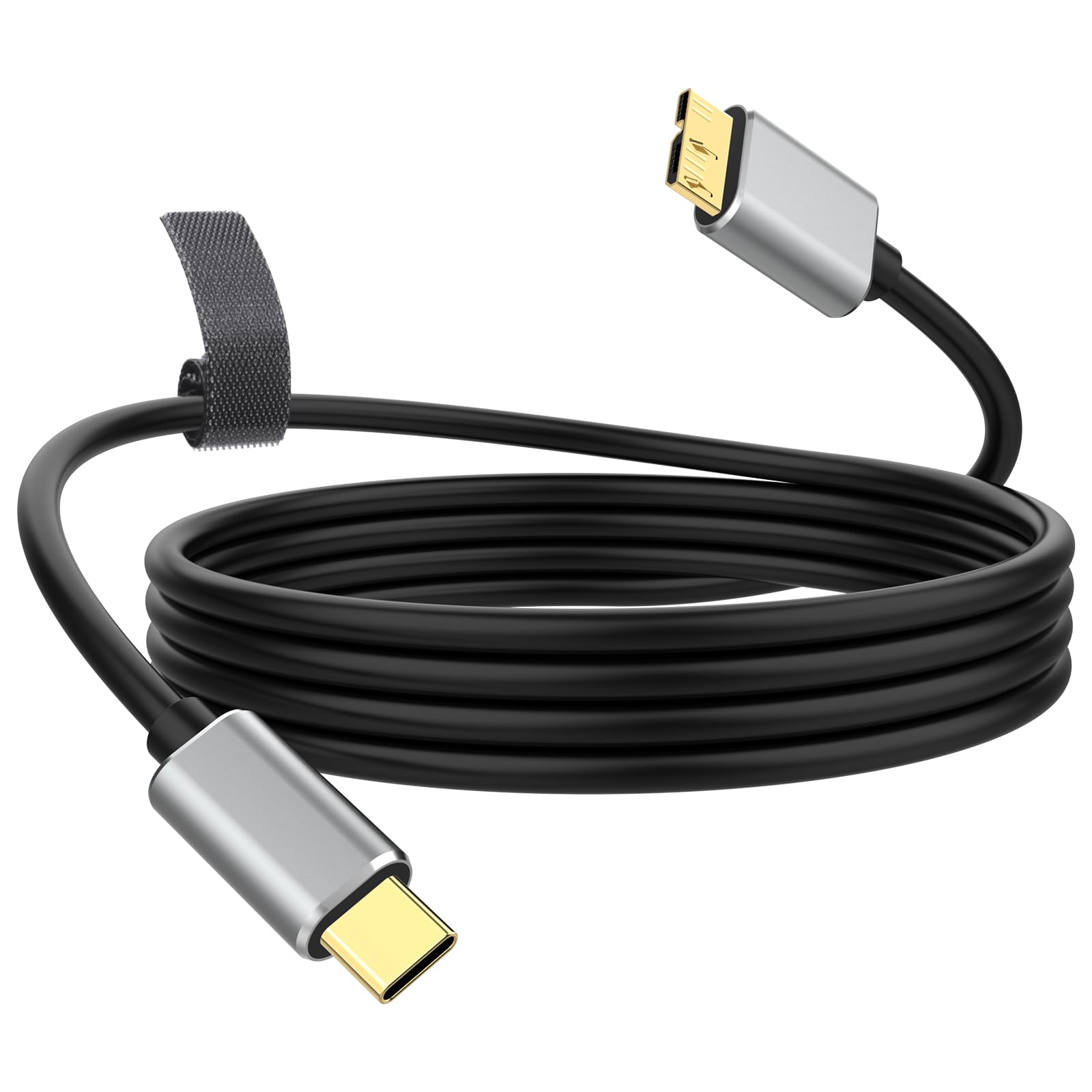 USB-C to Micro-B Cable Compatible with Nikon D850, D810, D800, D500, D5, Canon EOS 5D Mark IV Camera, Seagate, WD, Toshiba External Hard Drive, for MacBook Pro/Air, iPad/Tablet, iPhone, 4.9ft