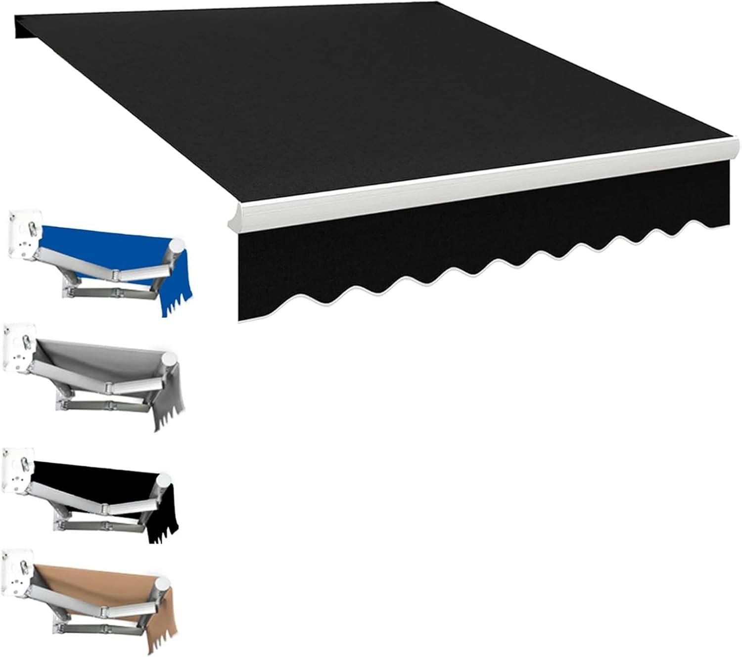 AMNOOL Patio Awning Fabric Replacement Polyester Canopy Cover top Waterproof Cloth Retractable Sun Shade Valance Outdoor Canvas shelter (Without Frame)