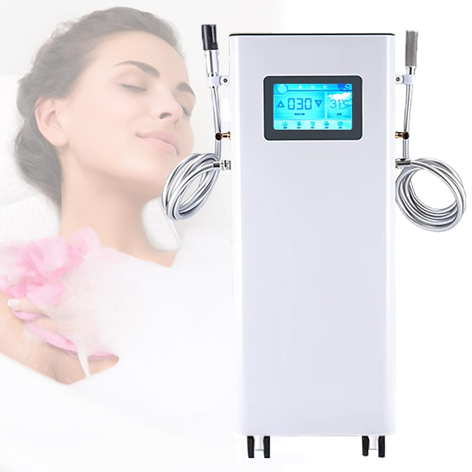 High-Purity Hydrogen Water Bath Machine, 3L/min Molecular Hydrogen Bubble Bath Generator, Nano Hydrogen Water Machine with Smart Controls, for Home, Beauty Salon or Health Center B