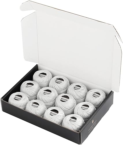 Miniatura 50 de Rhapsody Pearl Cotton #8 - Juego de 12 bolas de hilo de ganchillo para tejer, bordado, sashiko, punto de cruz, costura, aguja, bricolaje, acolchado