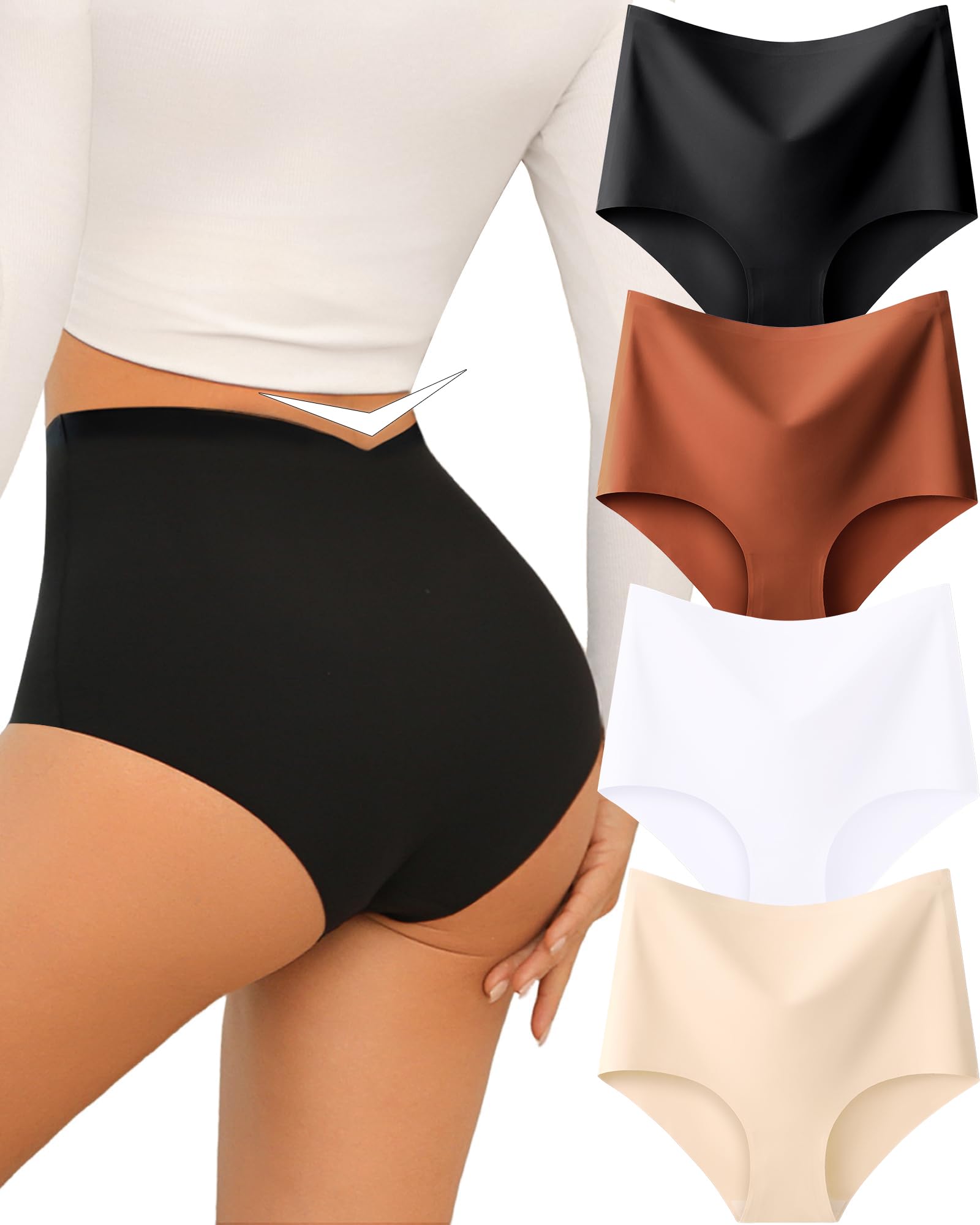 Sth Big Unterhosen Damen Nahtlos Seamless Slips Damen High Waist Nahtlose Unterwäsche Frauen Hohe Taille Taillenslip Ohne Naht Underwear Women No Show Panties Slip Mehrpack S-3XL