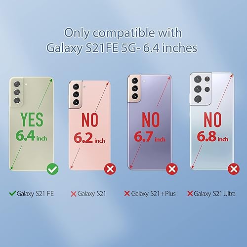 Miniatura 2 de Funda para Galaxy S21 FE 5G de 6.4 pulgadas, funda tipo cartera de piel sintética, funda tipo cartera con tapa para libro a prueba de golpes, TPU de