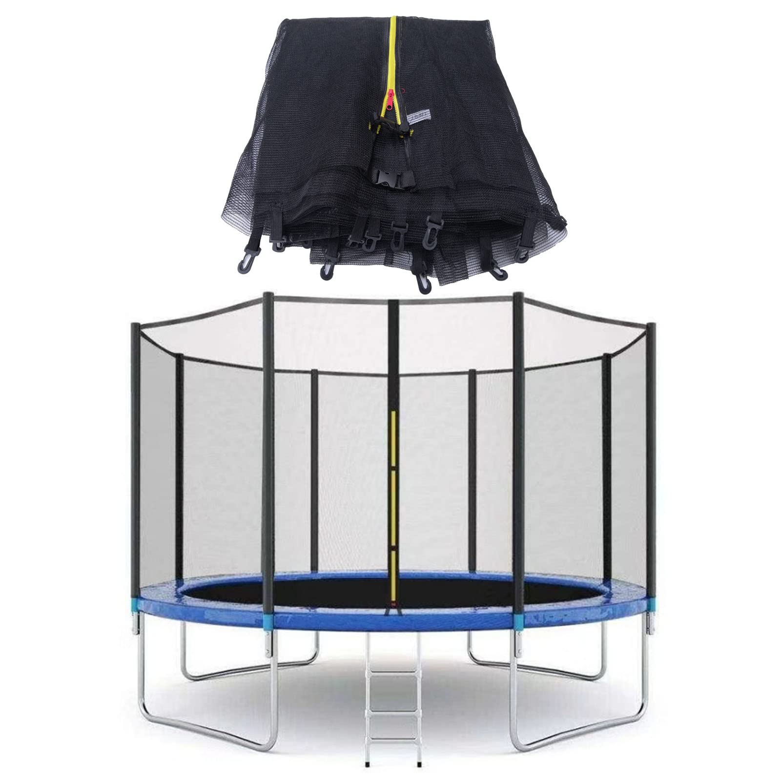 Red de seguridad de repuesto para trampolín acolchado y recinto para trampolines de exterior de 6 pies, 8 pies, 10 pies, 12 pies, 14 pies, 16 pies, accesorios de seguridad para niños