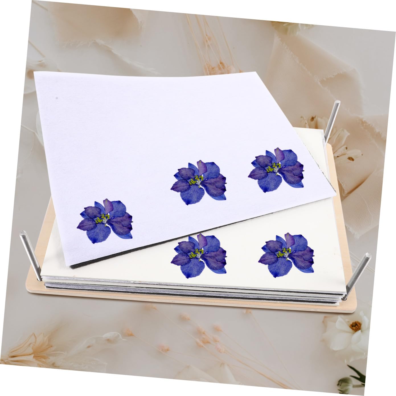 DOITOOL Kit Manualidades Prensado Flores DIY Prensa Plantas Resistente y Reutilizable Secado Uniforme para Tarjetas Scrapbooking Bodas y Arte Natural Herramienta para Amantes Plantas y