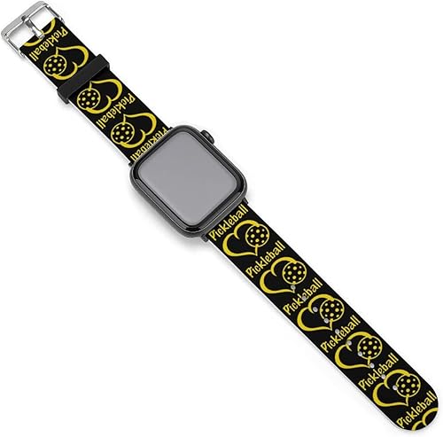 Heart Love Pickleball - Correa de silicona impresa para Apple Watch de 42 a 1.732in o 38 a 1.575in