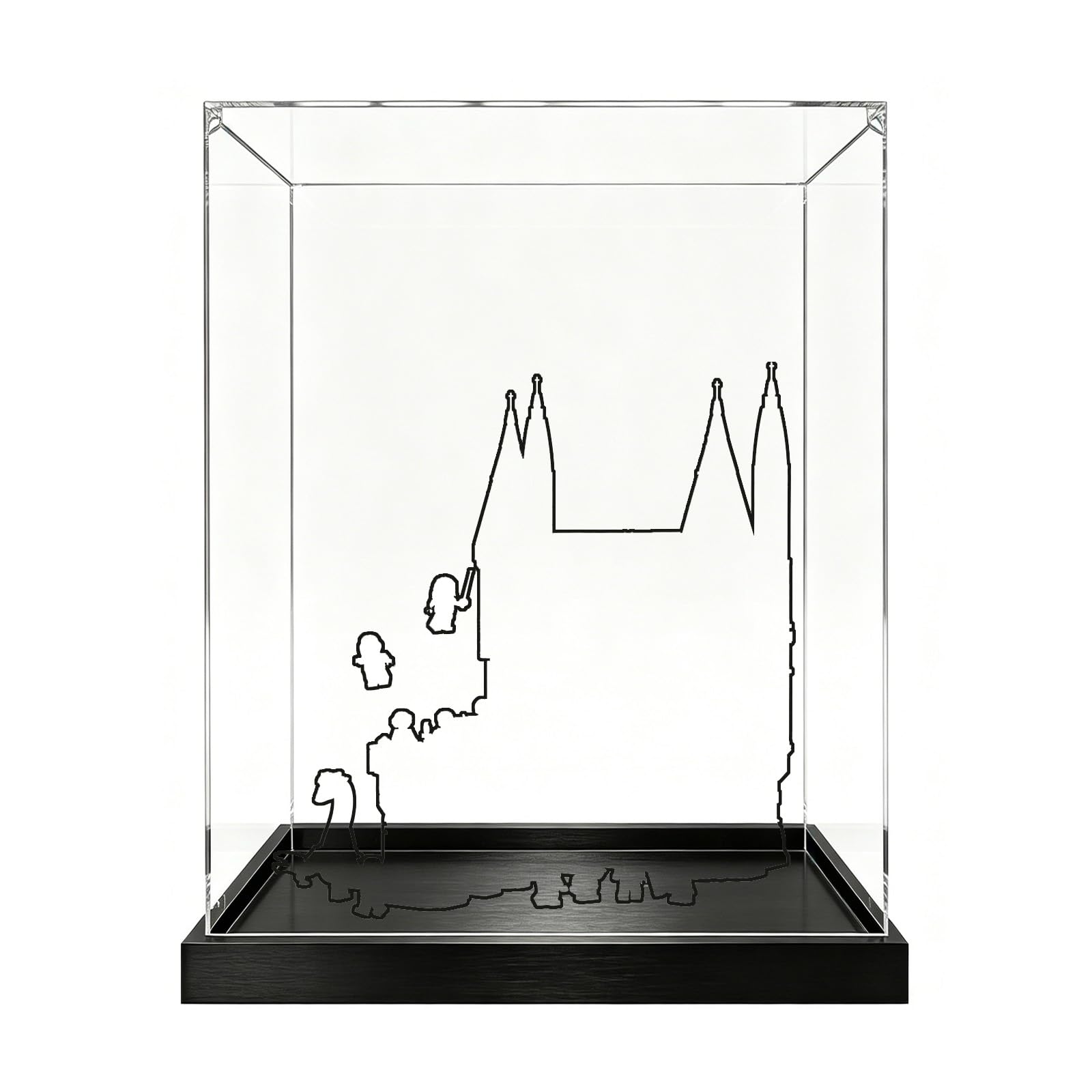 Acrylic Display Case Compatible with Lego 76473 Castle East Wing Model, Dustproof Transparent Storage Box, Compatible with Lego 76473 (Model Not Included) (2mm)