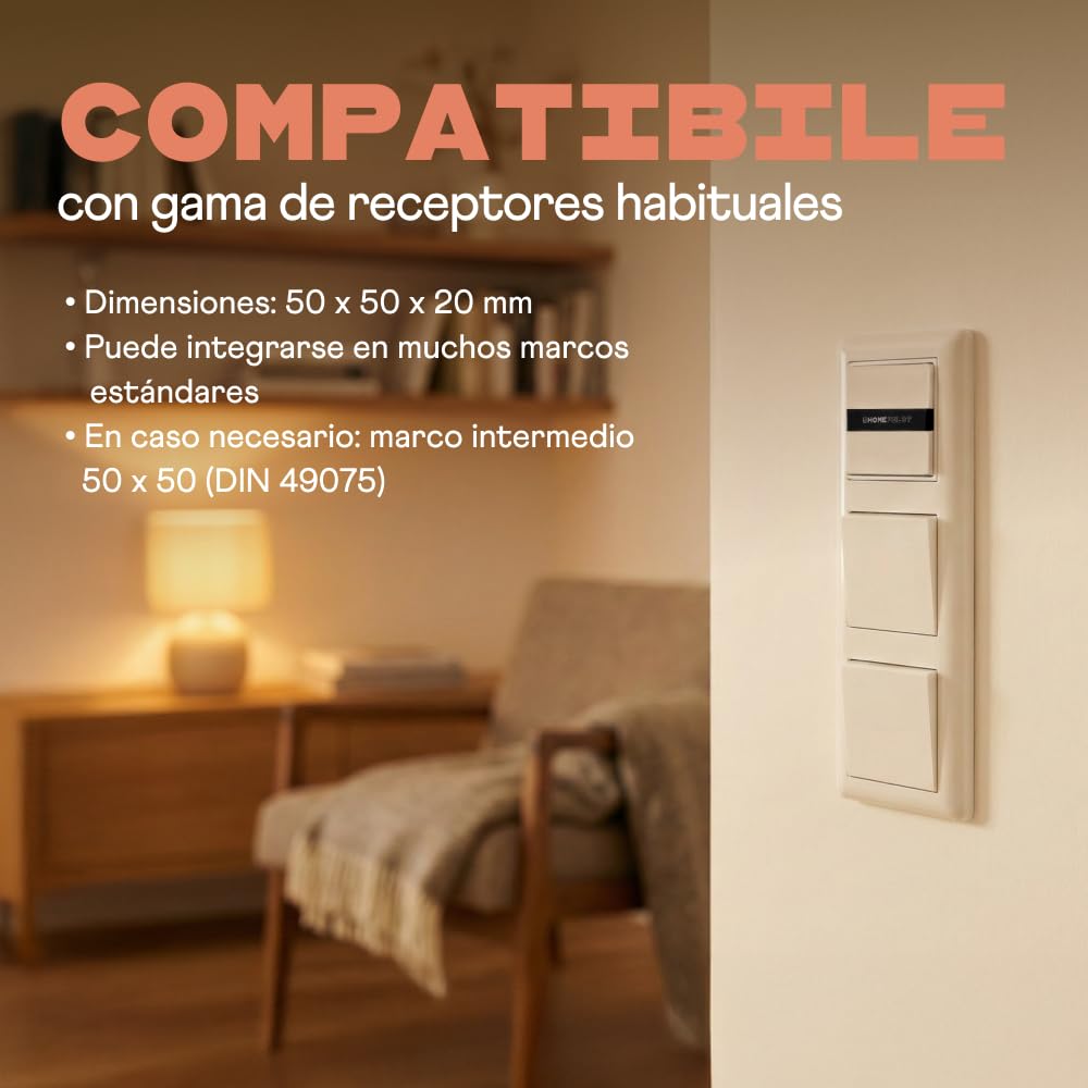 HOMEPILOT - Interruptor de pared Smart 1 grupo | Controla fácilmente dispositivos Smart Home. Para luces, calefacción o persianas. 1 interruptor, hasta 16 dispositivos.