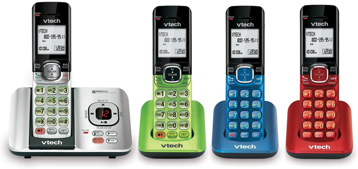 VTech CS6529-4B 4-Handset DECT 6.0 Cordless Phone with Answering System