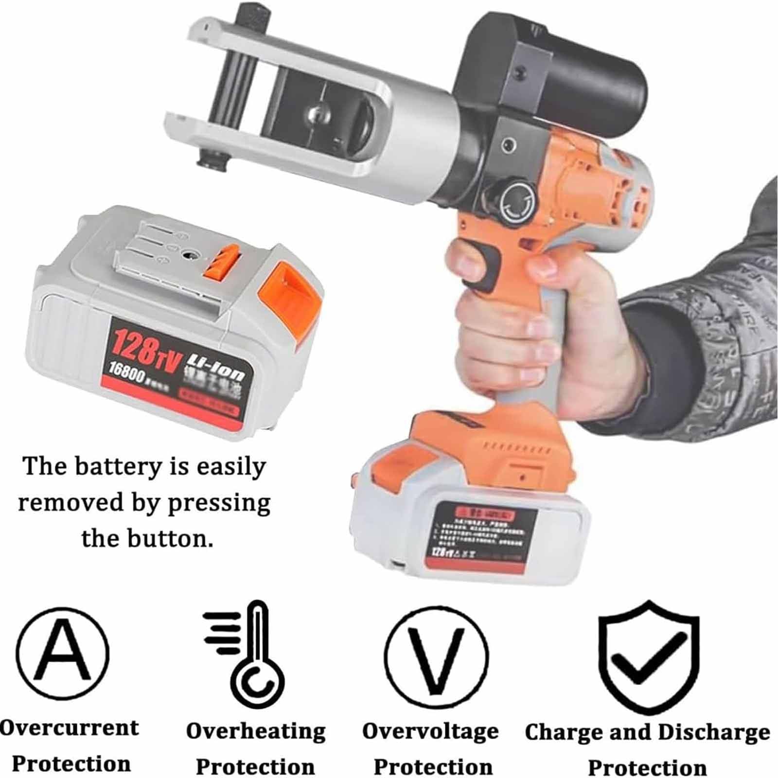 Elektryczne szczypce hydrauliczne zasilane akumulatorowo Elektryczne narzędzie do zaciskania z możliwością ładowania Złącza przewodów elektrycznych 360° Zaciskarka Pro Idealna