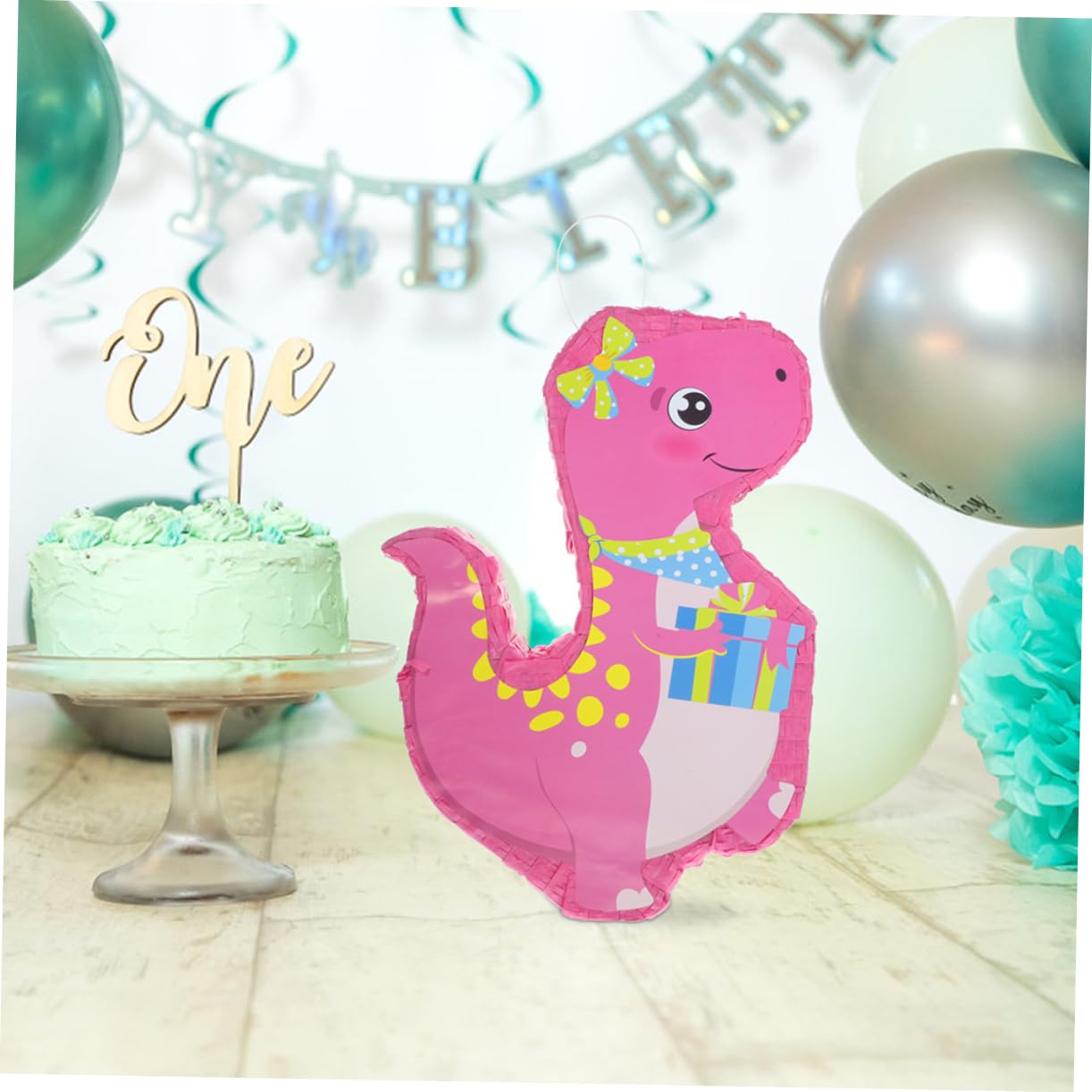 Pinata Dinosauro Carta per Festa Gioco Col Bastone