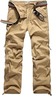 NHNKB Cargo Trousers Men's Baggy Cargo Trousers Men's Long Men's Cargo Trousers Relaxed Fit Sports Trousers Jogger Jogging Bottoms Drawstring Outdoor Trousers with Pockets Warm Shorts Men